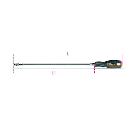 Beta 897L Flexible Shaft 1/4 in Bit Holder with Handle, Long 008970015